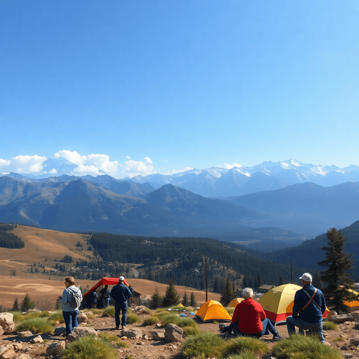 A scenic view of Stratton, Colorado, featuring majestic mountains, hiking trails, and heart-shaped elements nestled in the natural landscape, evoki...
