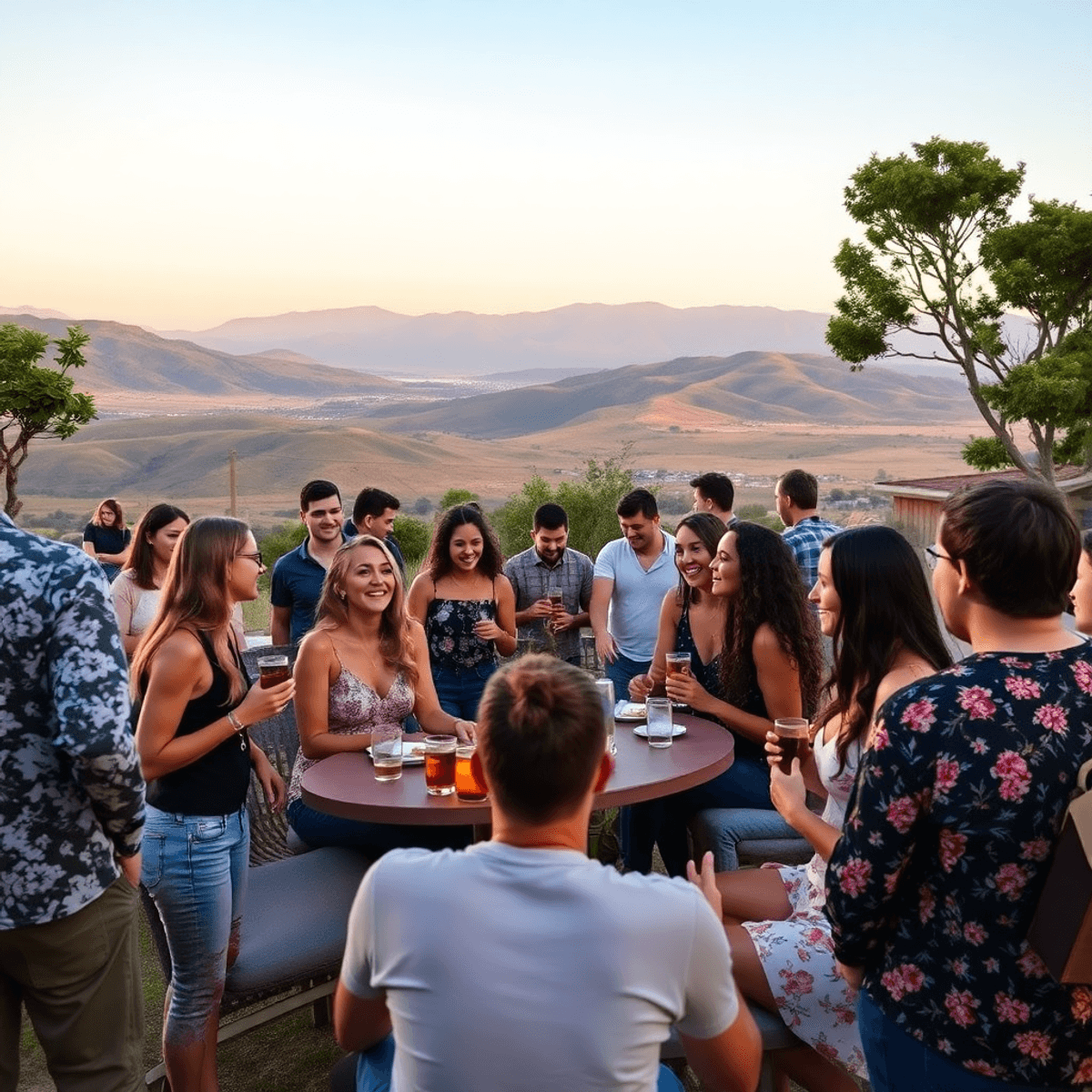 A lively outdoor gathering at Vandenberg AFB, with singles enjoying recreational activities against the stunning backdrop of the California Central...