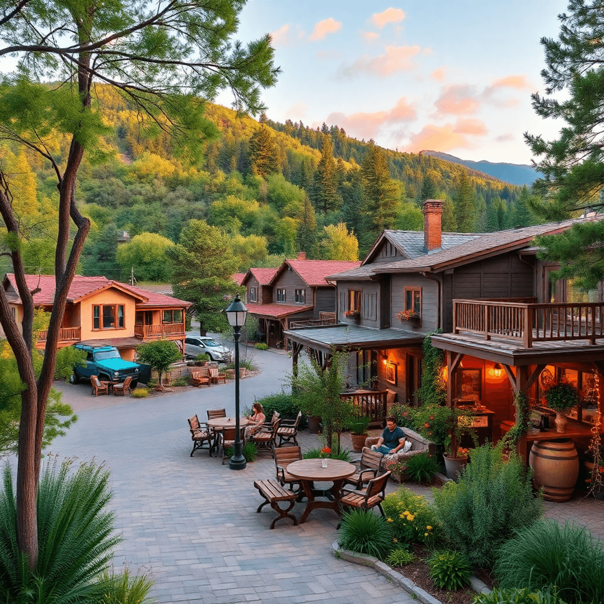 A scenic view of Crest, California, featuring lush greenery, charming architecture, and inviting trails, perfect for singles exploring local dating...