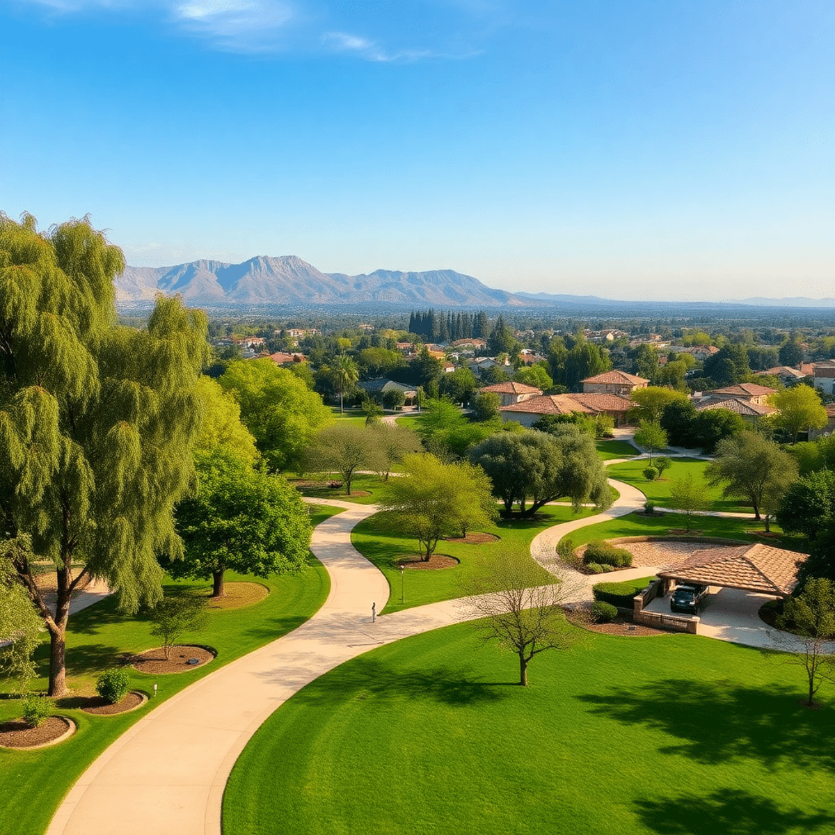 A scenic view of La Habra Heights with lush parks, walking trails, and a warm atmosphere, inviting exploration and connection in this charming subu...