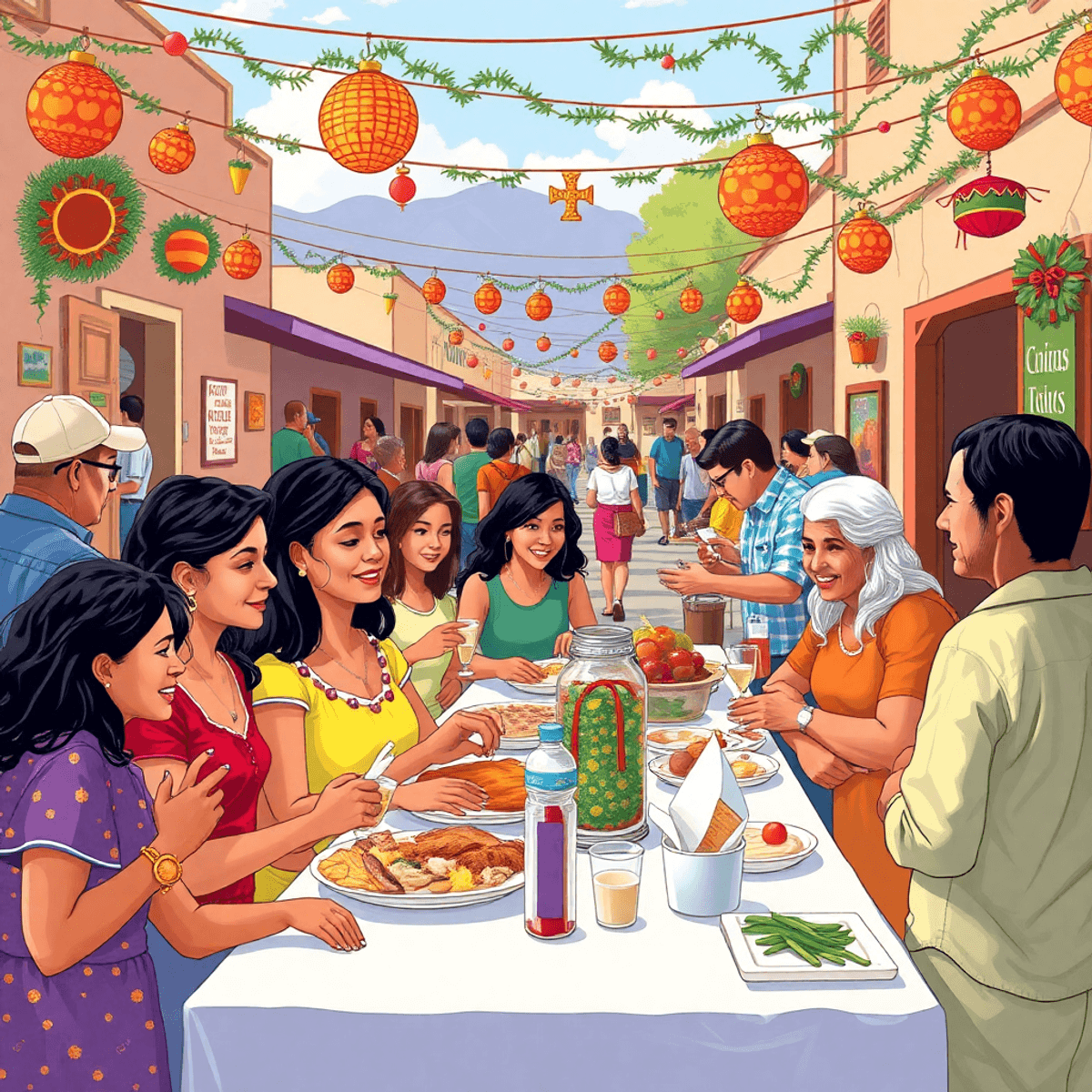 A lively small-town community event in Calipatria, with people enjoying local food, engaging in activities, and celebrating together amidst festive...